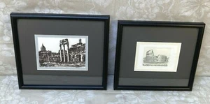 Ruins of Rome, Italy Pair of Engravings in Small Wood Frames Maurizio Rossetti - Picture 1 of 11
