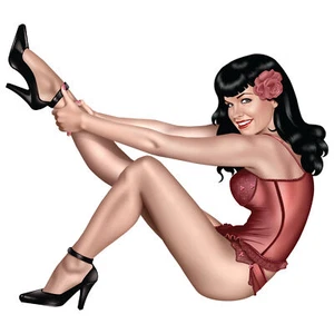 Aufkleber Klassisches Pin Up Girl 8 x 6,5 cm Sexy Classic Mini Decal Sticker - Picture 1 of 1