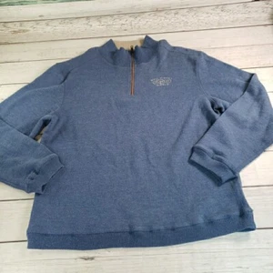 Walt Disney Sweater World 1971 Mens Quarter Zip Blue Pullover Disney Park XL - Picture 1 of 7