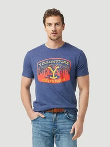 Wrangler Men's Heathered Yellowstone Dutton Ranch Graphic T-Shirt - Picture 1 of 3