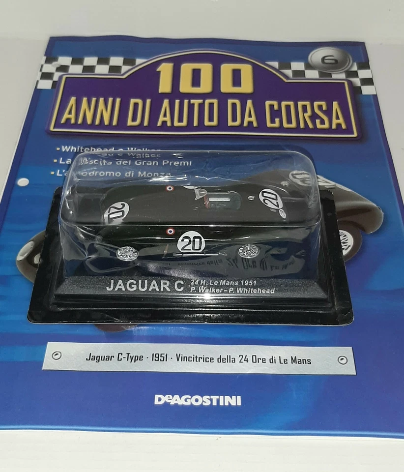 JAGUAR C 1951 LE MANS CON FASCICOLO DE AGOSTINI SCALA 1/43 - Immagine 1 di 1