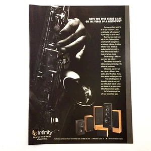 Infinity Audio Speakers 1990s VINTAGE PRINT AD Saxaphone Hi-Fi Music - Picture 1 of 1