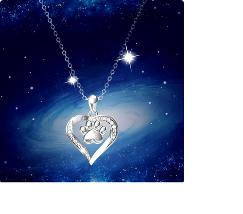 CHROME HEARTS Collana in argento sterling 925 ciondolo URNA CREMAZIONE CUORE ANIMALE DOMESTICO GATTO CANE CENERE ZAMPA 18"