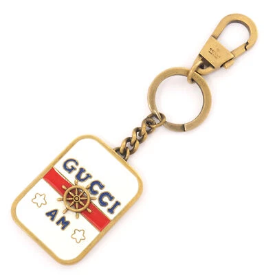 【Gucci】 Anchor Logo Key Chain Key Case Ring Holder Gold Tone 【Key Chain】 - Image 1 of 4
