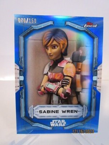 2022 TOPPS FINEST STAR WARS BLUE REFRACTOR SABINE WREN #070/150