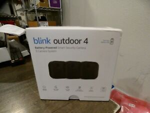 Blink Outdoor 4 4th Gen Wire-free Smart Black Security Cameras (3 PACK) (New)