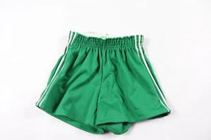 NOS Vintage 70s Youth Large Striped Running Jogging Gym Soccer Shorts Green USA - Picture 1 of 4