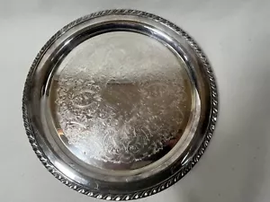 Vintage ONEIDA USA Silver Plated Ornate Design 12.25” Round Serving Tray Platter - Picture 1 of 10