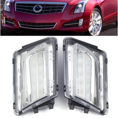Front LED Bumper Headlights Fog Lights Pair For Cadillac ATS 2013-2016 - Image 1 of 4