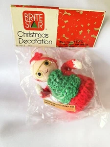 Brite Star Knit Mrs. Claus Christmas Ornament Decoration New Old Stock 1976 - Picture 1 of 12