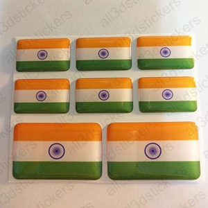 Sticker India Resin Domed Stickers India Flag 3D Vinyl Adhesive Decal Car - Picture 1 of 3