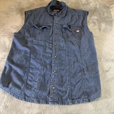 Vintage Enyce Shirt Mens XL Blue Denim Sleeveless Button Front Streetwear 90s - Image 1 of 4