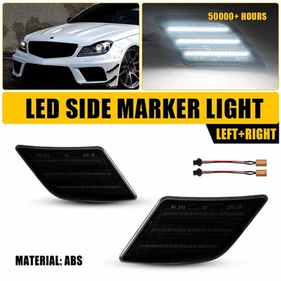 FIT MERCEDES-BENZ W204 C300/C350/C63 AMG SMOKED TURN SIGNAL SIDE MARKER LIGHTS - Image 1 of 4