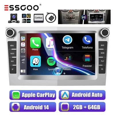 7" Android 14 Carplay Autoradio GPS 2+64G Kamera Für Opel Astra Corsa C/D Vectra - Bild 1 von 4