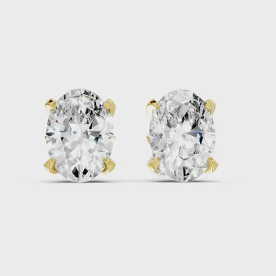 4 Ct Certified White Diamond Lab Grown Silver Earrings Gift For Her 925 Purity - Image 1 of 4