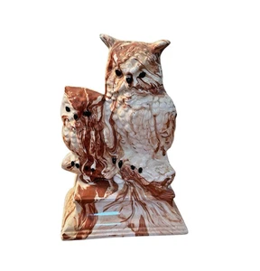 Originals por Everitt Owls Escultura Dakota Arcilla Cerámica Caramelo Remolino ÚNICO EN SU CLASE 6 pulgadas - Imagen 1 de 7