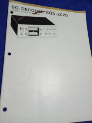 Rare Quadraphonic Sony SQ Decoder SQD-2020 Original Manual - Image 1 of 2