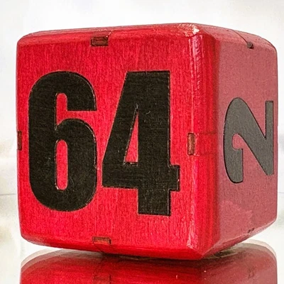 64.RED.Black - Impact Font - Backgammon Doubling Cube - 36mm - Image 1 of 4