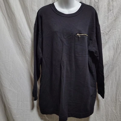 Lo último Top túnica de algodón para mujer manga larga talla L hecho en EE. UU. Lagenlook bolsillo con cremallera Foto 1 de 4