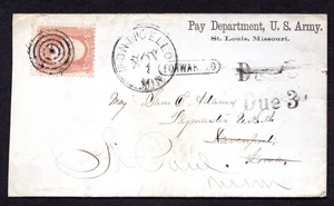 US 1862 U.S. ARMY CIVIL WAR PERIOD COVER SCOTT #65 TIED FANCY TARGET CANCEL - Picture 1 of 2