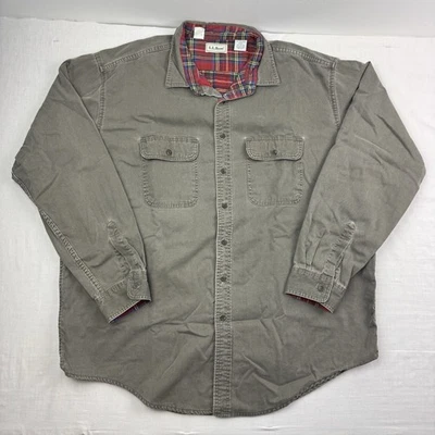 Camisa De Colección LL Frijol Franela Forrada Abotonada Adulto 2XL ALTA Senderismo Aire Libre Años 90  Foto 1 de 4