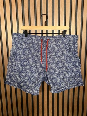 J Crew шорты большой мужской синий пейсли цветочный принт 6» внутренний шов 100% нейлона сетки - Изображение 1 из 4