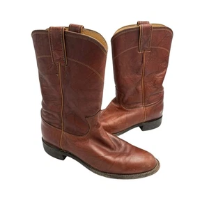 Justin’s 7.5B Women's 3163 Brown Deerlite Leather Classic Roper Toe Western Boot - Picture 1 of 14