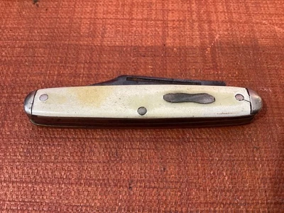 Navaja de bolsillo colonial vintage de 3 hojas mango de hueso? Usado Foto 1 de 4