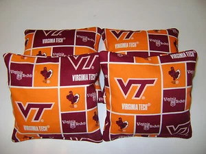 4 CORNHOLE BEAN BAG CORN HOLE VIRGINIA TECH HOKIES VT - Picture 1 of 1