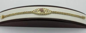 Brazalete de oro amarillo personalizado de 10 quilates con flor de rosa de 7" 10,1 g #2481 - Imagen 1 de 5