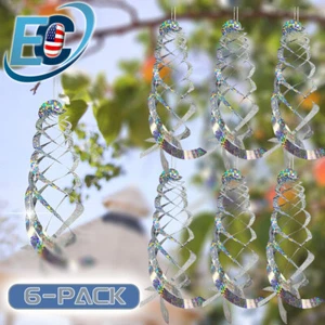 6PCS Bird Repellent Spiral Reflectors Hanging Reflective Birds Deterrent Device - Picture 1 of 10