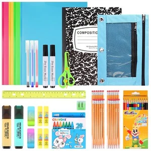 82 Pieces Back to School Supplies Kit for Kids K-12, Essentials 82 Pcs - Picture 1 of 9