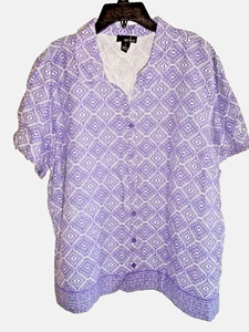 Ladies Blouse Size XL Orchid  Diamond Print NEW - Picture 1 of 2