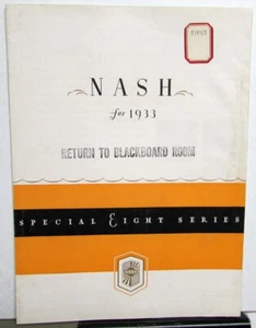 1933 Nash Special Eight Sedan Roadster Coupe 1170 Series Sales Folder Original - Picture 1 of 8