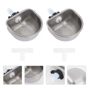 2 Sets Stainless Steel Drinking Fountain Water Feeder Pet Small Animal Bottle - Picture 1 of 12