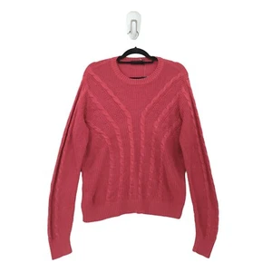 Ralph Lauren Women XL Sweater Carnation Red Cable Knit Long Sleeve NEW - Picture 1 of 6