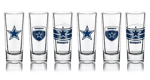 Dallas Cowboys Officially Licensed NFL Shot Glasses (Set of 6) Glass Shooters - Picture 1 of 3