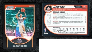 2007 Bowman Draft Picks & Stars Chrome Black Refractor /199 Jason Kidd #55 HOF