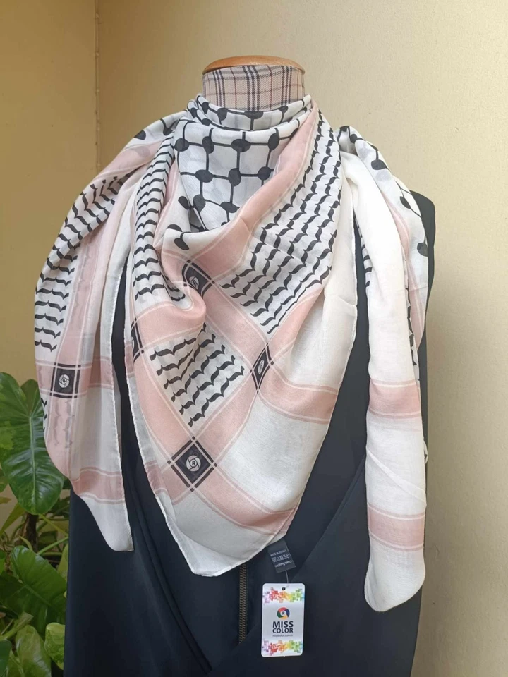 AC09 HIJAB PALESTINE SCARF SQUARE AQSA TURKEY HATTA KUFFIYEH MUSLIM ISLAMفلسطين - Imagem 1 de 4