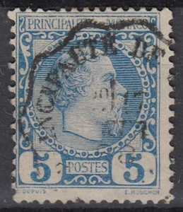 MONACO : PRINCE CHARLES III 5c BLEU N° 3 OBLITERATION CHOISIE - COTE 50 € - Foto 1 di 2