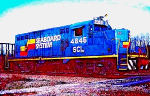 ORIGINAL KODACHROME SLIDE SEABOARD SYSTEM GP-16 #4645 FEBRUARY 1983 - Picture 1 of 1