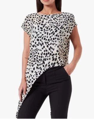 Camiseta/blusa Just Cavalli diseño asimétrico, logotipo hecho en Italia PVP £399 Foto 1 de 4