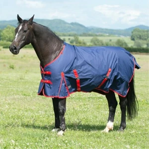 Gallop Trojan 200G Horse Turnout Rug Standard Neck,Mediumweight, Navy/Red 600D - Picture 1 of 9