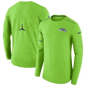 Seattle Seahawks Nike Dri-Fit Breathe Long Sleeve Performance Shirt - Neon Green - Picture 1 of 3