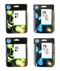 4 X Original Cartouches HP 51645AE 45+ C6578DE 78 Encre Neuf & Emballage - Photo 1/1