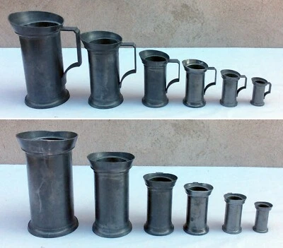 LOT DE MESURES EN ETAIN - DECORATION - TIN MEASUREMENTS - Photo 1/2