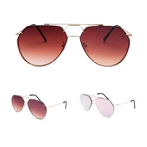 Gafas de sol para mujer de gran tamaño top plano Aviator XXL metal sombra lentes degradadas - Imagen 1 de 12