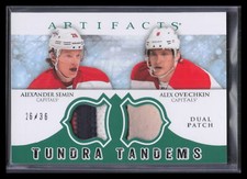 2012-13 Artifacts Tundra Tandems Emerald Semin Ovechkin Dual Patch Glove 26/36