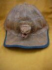 (EL1000-80-2) GENUINE Real Bufo Marinus Cane Toad brown Leather BASEBALL CAP hat