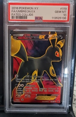 2016 POKEMON XY FATES COLLIDE #119 FULL ART/UMBREON EX PSA 10 - Image 1 of 2